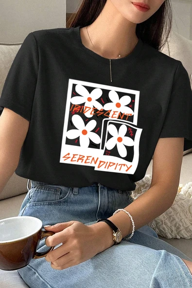 Unisex Serendipity Baskılı Oversize Tshirt ürün görseli