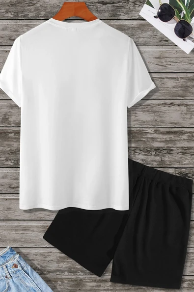 Unisex California Baskılı Şort Takım - Resim 3