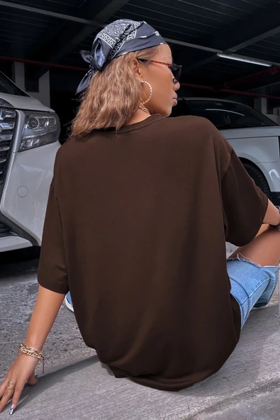 Unisex Pleasure Baskılı Oversize Tshirt - Resim 2