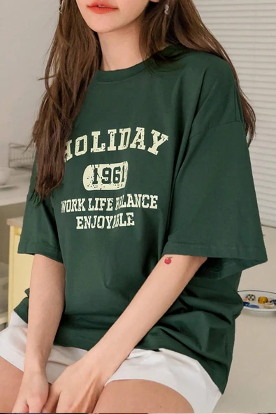 Unisex Holiday Baskılı Tasarım Tshirt - Resim 11