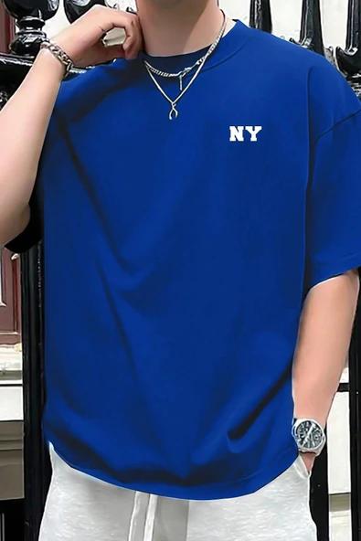 Erkek Ny Baskılı Oversize Tshirt - 10