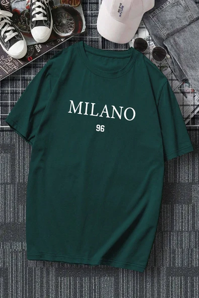 Erkek Milano Baskılı Oversize Tshirt - 8