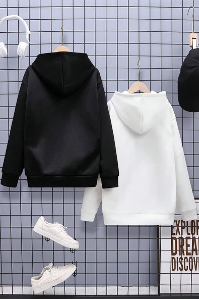 2'li Paket Baskılı Erkek - Kız Çocuk Rahat Kalıp Sweatshirt - 3