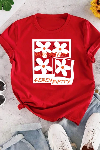 Unisex Serendipity Baskılı Oversize Tshirt - Resim 3