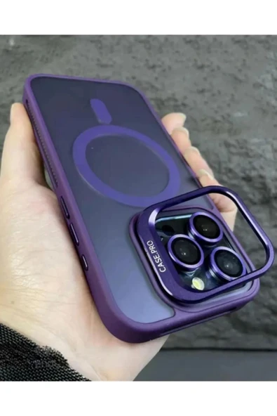 Iphone 15 Plus Uyumlu Standlı Case Pro Lensli Magsafe Destekli Kılıf ürün görseli