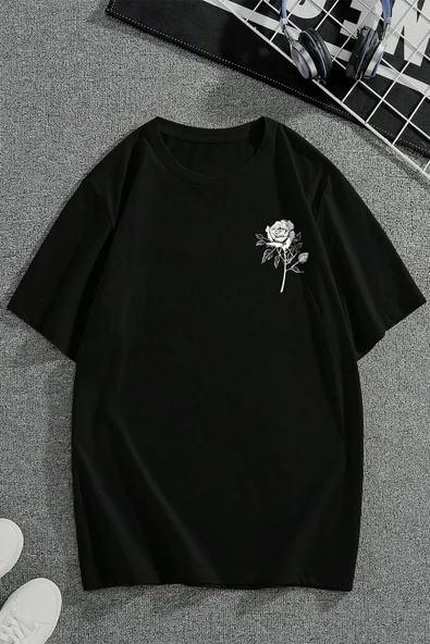 Nature Blossom Baskılı Unisex Oversize Tshirt - Resim 5