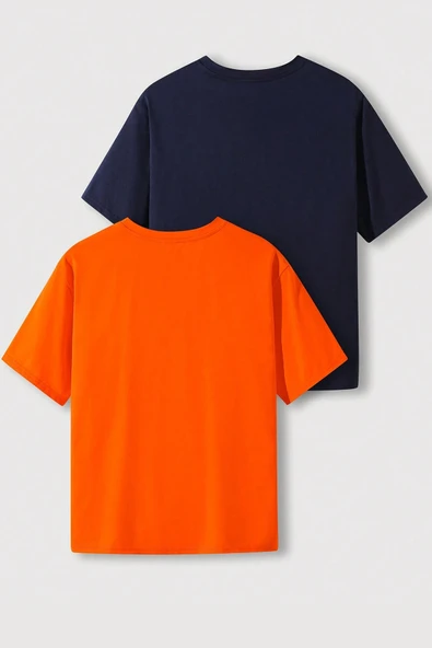 Unisex Miami Baskılı Oversize 2'li Paket T-shirt - 2