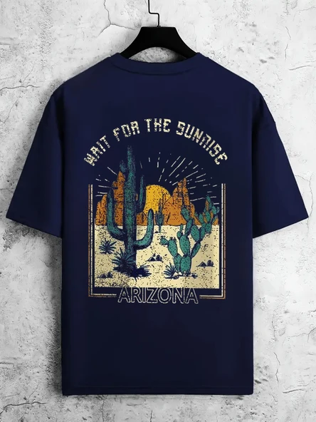Unisex Arizona Baskılı Oversize Tshirt - Resim 5