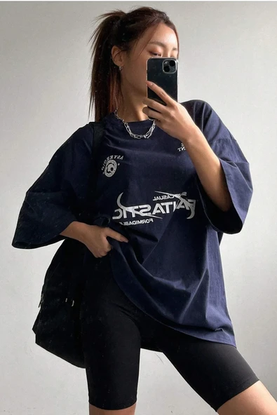 Fantastic Baskılı Unisex Oversize Tshirt - 12