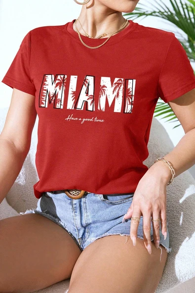 Unisex Miami Baskılı Oversize Tshirt - Resim 3