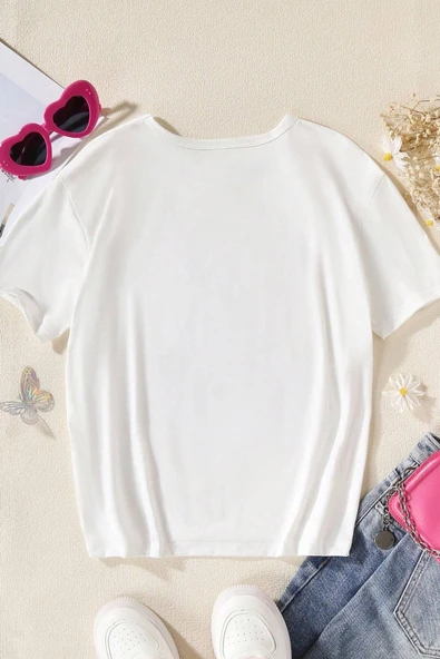 Çocuk Barbie Baskılı Pamuklu Tshirt - 3