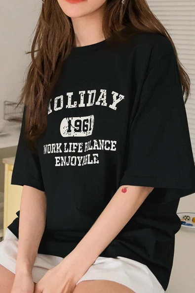 Unisex Holiday Baskılı Tasarım Tshirt ürün görseli