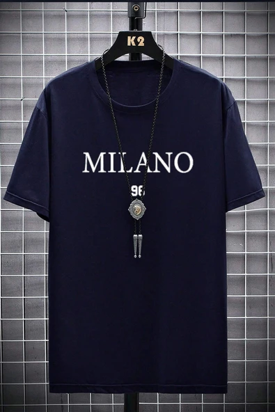 Erkek Milano Baskılı Oversize Tshirt - 2