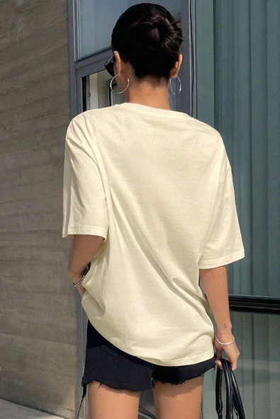 Unisex Active Baskılı Oversize Tshirt - Resim 5