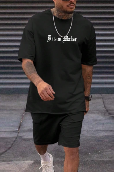 Unisex Dream Maker Baskılı Şort Takım - 2