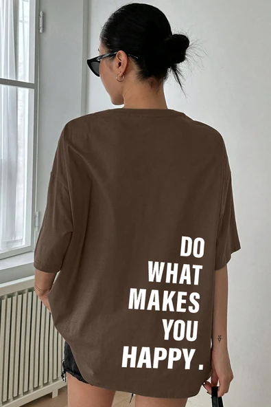 Unisex Sırt Baskılı Do What Oversize Tshirt ürün görseli