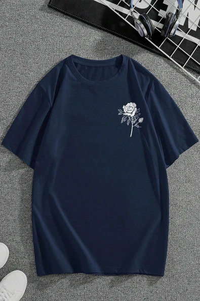 Nature Blossom Baskılı Unisex Oversize Tshirt - Resim 9