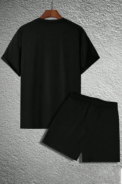 Unisex Holiday Baskılı Şort Takım - Resim 5