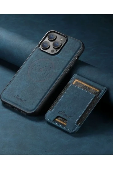 Iphone 14 Uyumlu Lens Hediyeli Standlı Cüzdanlı Deri Magsafe Kılıf ürün görseli