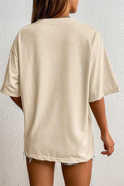 Unisex Talk is Cheap Baskılı Oversize Tshirt - 8