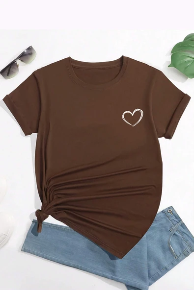 Unisex Hearts Baskılı Tasarım Tshirt - Resim 4