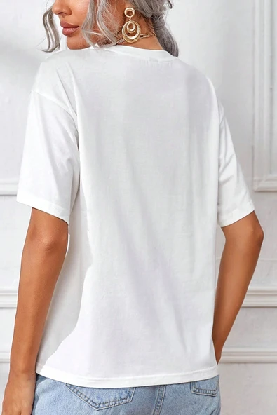 Unisex Paris Baskılı Oversize Tshirt - 3