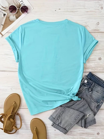 Pamuklu Papatya Kelebek Tasarım Tshirt - 2
