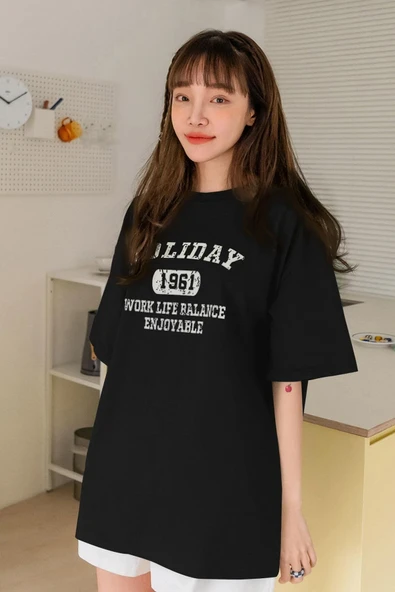 Unisex Holiday Baskılı Tasarım Tshirt - Resim 2