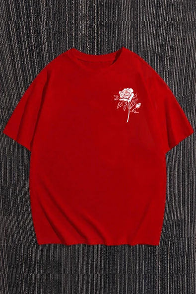 Nature Blossom Baskılı Unisex Oversize Tshirt - Resim 7