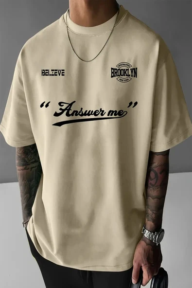 Unisex Answer Baskılı Oversize Tshirt - Resim 7