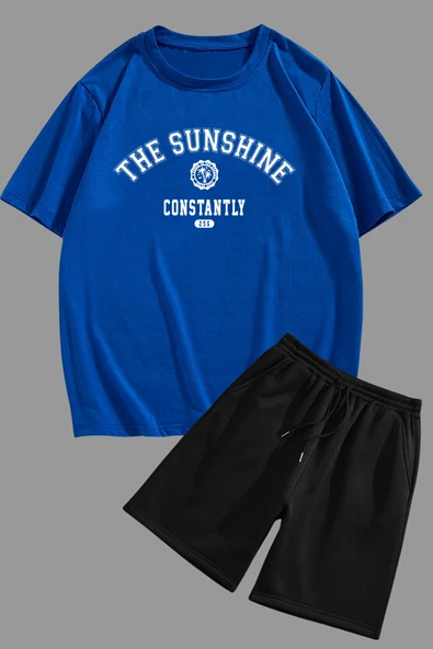 Unisex Sunshine Baskılı Şort Takım - 3