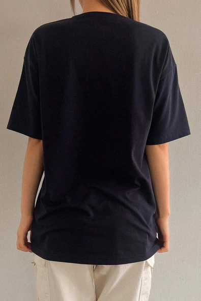 Unisex Pleasure Baskılı Oversize Tshirt - Resim 9