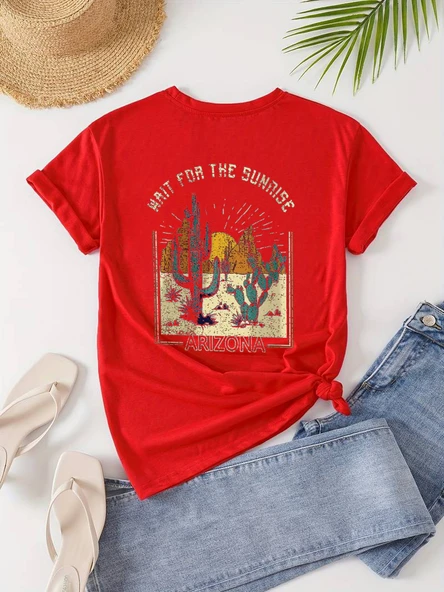 Unisex Arizona Baskılı Oversize Tshirt - Resim 3