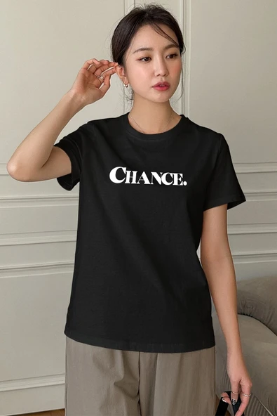 Unisex Chance Baskılı Tasarım Tshirt