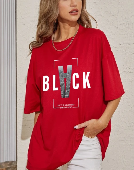 Unisex Black Baskılı Tasarım Tshirt