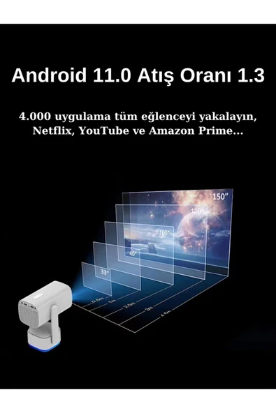 Şarjlı Projeksiyon | Kendinden Şarjlı Projeksiyon Cihazı | Şarjlı Mini Projeksiyon | Led Projektör - 5
