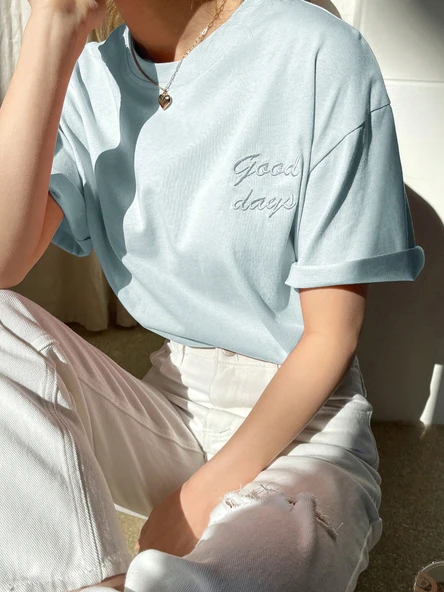 Unisex Good Days Baskılı Tasarım Tshirt - Resim 10