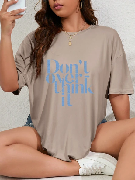 Unisex Dont Over Think Baskılı Tasarım - Resim 8