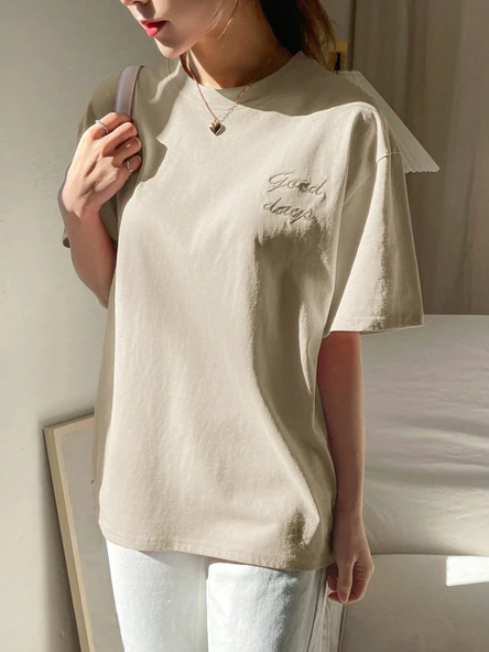 Unisex Good Days Baskılı Tasarım Tshirt - Resim 4