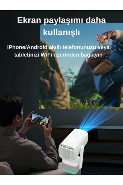 Şarjlı Projeksiyon | Kendinden Şarjlı Projeksiyon Cihazı | Şarjlı Mini Projeksiyon | Led Projektör - 6