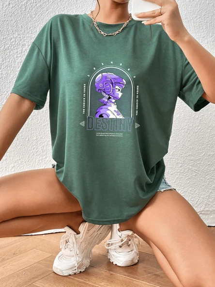Unisex Destiny Kız Tasarım Basklı Tshirt ürün görseli