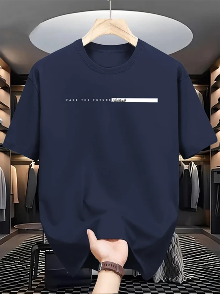 Unisex Face The Future Baskılı Oversize Tshirt - 4
