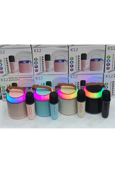 Karaoke Mikrofonlu RGB Işıklı Profesyonel Taşınabilir Bluetooth Hoparlör-K12 - 2