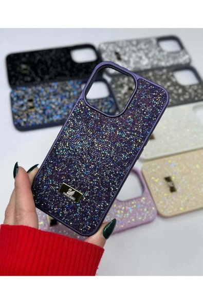 Iphone 16 Pro Max Uyumlu Lux Premium Taşlı Kılıf - 5
