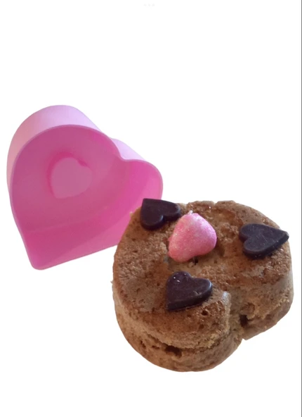 PinkRose Pembe 12 Li Mini Silikon Kalp Kek Kalıbı,muffin Kalıbı ,airfryer kabı 12 Adet - 3