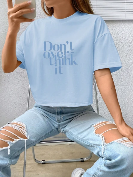 Unisex Dont Over Think Baskılı Tasarım - Resim 10