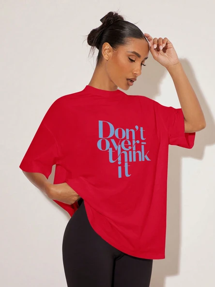 Unisex Dont Over Think Baskılı Tasarım - Resim 4