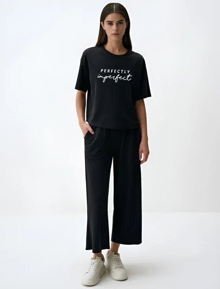 Unisex Answer Baskılı Oversize Tshirt