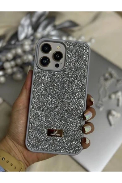 Iphone 16 Pro Max Uyumlu Lux Premium Taşlı Kılıf - 10