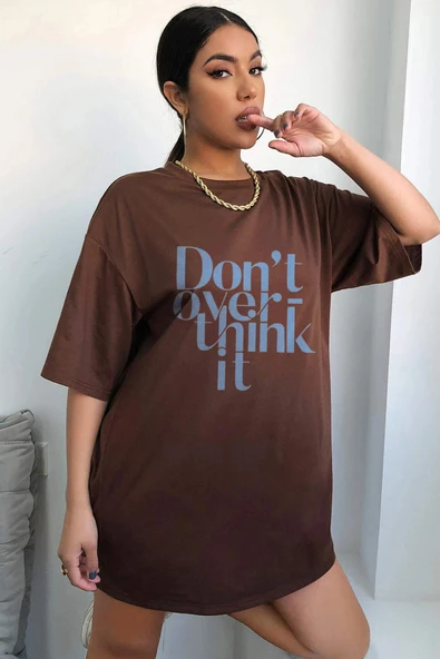 Unisex Dont Over Think Baskılı Tasarım - Resim 12